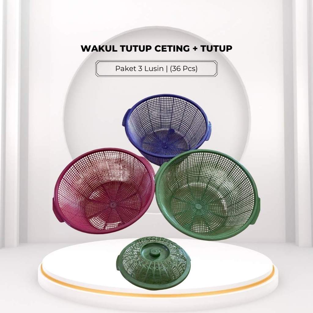 Wakul Tutup Ceting + Tutup Paket 3 Lusin | (36 PCS) Plastik Serbaguna Koleksi Usaha Berkatan Hajatan
