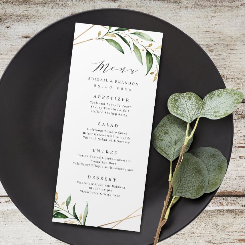 20pcs Menu Cards for Wedding, Personalized Wedding Menu Card, Custom Wedding Menu Card, Restaurant
