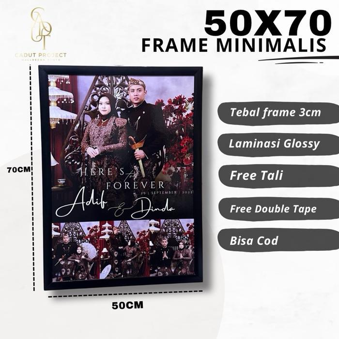[BISA COD] CETAK FOTO BINGKAI MINIMALIS 50x70 / 20R bingkai foto / cetak foto wedding / cetak foto