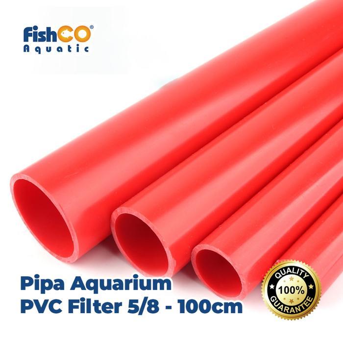 FISHCO PIPA AQUARIUM MERAH FILTER PVC 5/8 100CM - 20 BATANG