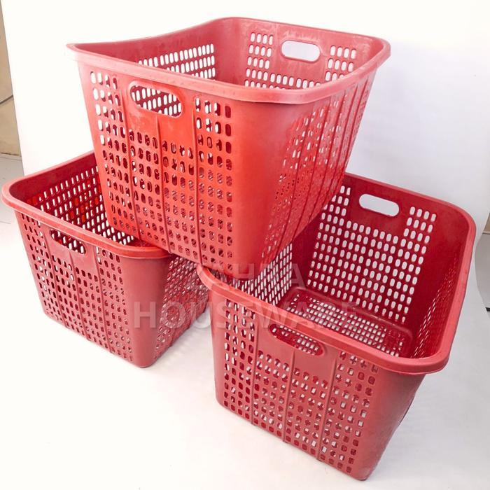 Keranjang Baju Pakaian Kotor Keranjang Laundry Plastik Besar Tinggi Kuat BERKUALITAS