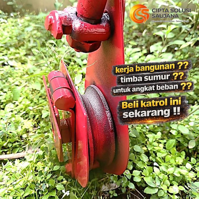 1 Ton Katrol Bangunan Besi Heavy Duty 1 Ton Katrol Derek Manual Kuat Untuk Angkat Timba Cor Sumur &