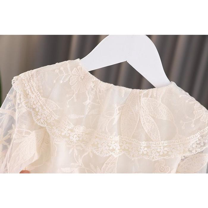 DRESS PESTA PUTIH BRUKAT 1-10th brokat import ANAK gaun baptis renda