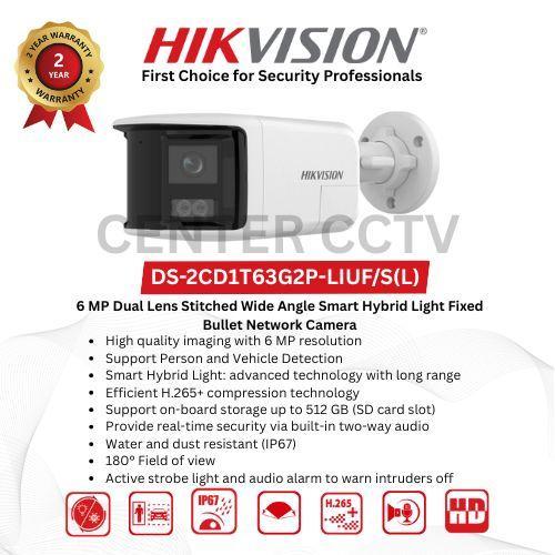 DS-2CD1T63G2P-LIUF/SL - HIKVISION IP 6MP DUAL LENS WIDE ANGLE HYBRID BULLET CAMERA Smart Cctv