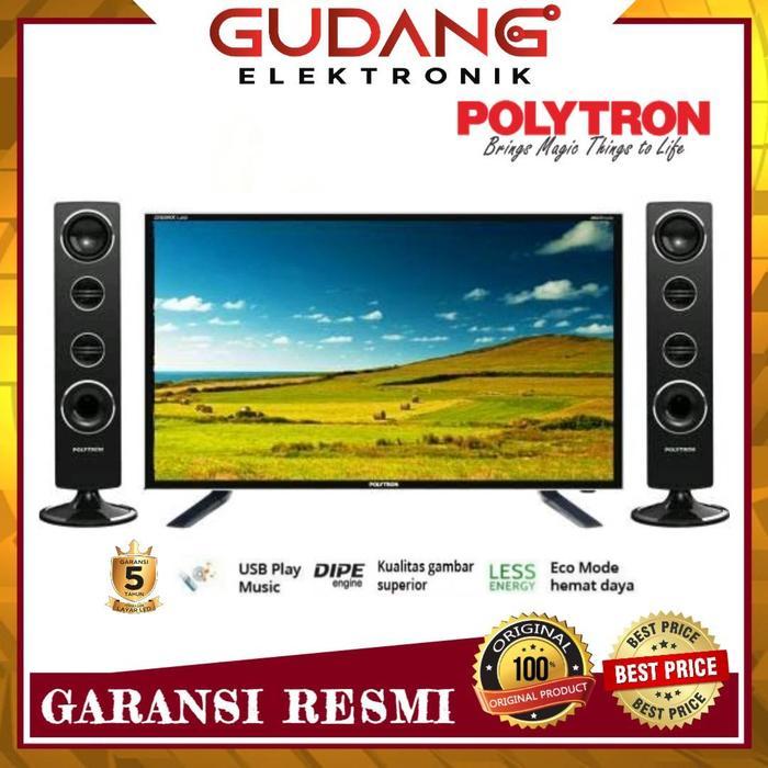 LED TV 32 INCH POLYTRON PLD 32T1850 GARANSI 5 TAHUN SPEAKER TOWER