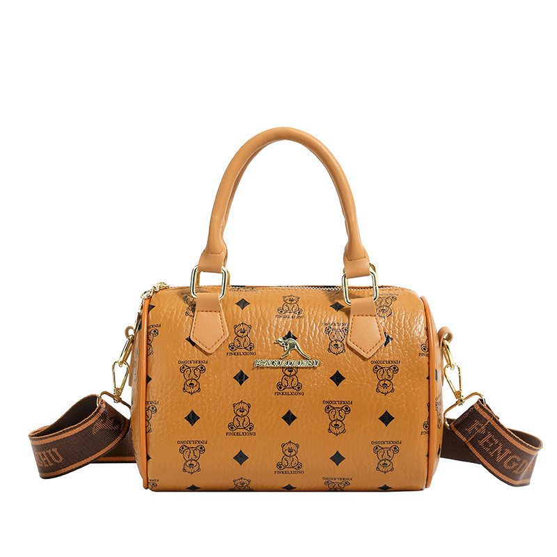 High Quality Boston Bags Ladies Retro Print Handbags Fashionable Shoulder Pillow Bags Soft PU