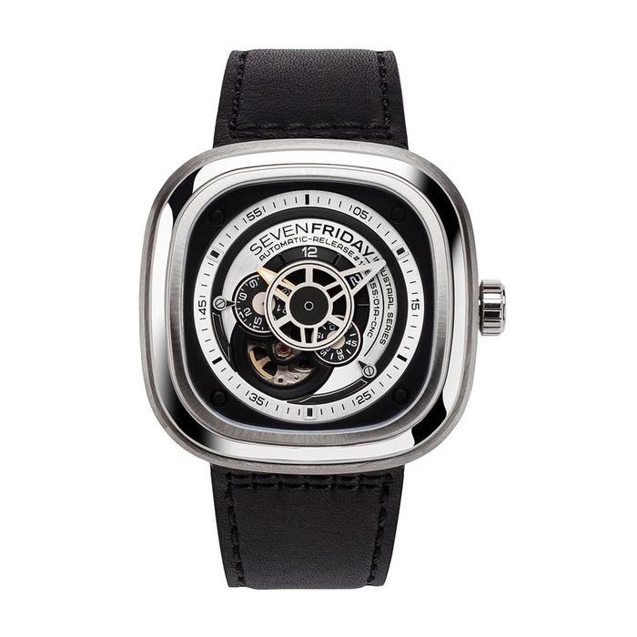 SEVENFRIDAY P1B/01 OFFICIAL JAM TANGAN PRIA STAINLESS STEEL HITAM