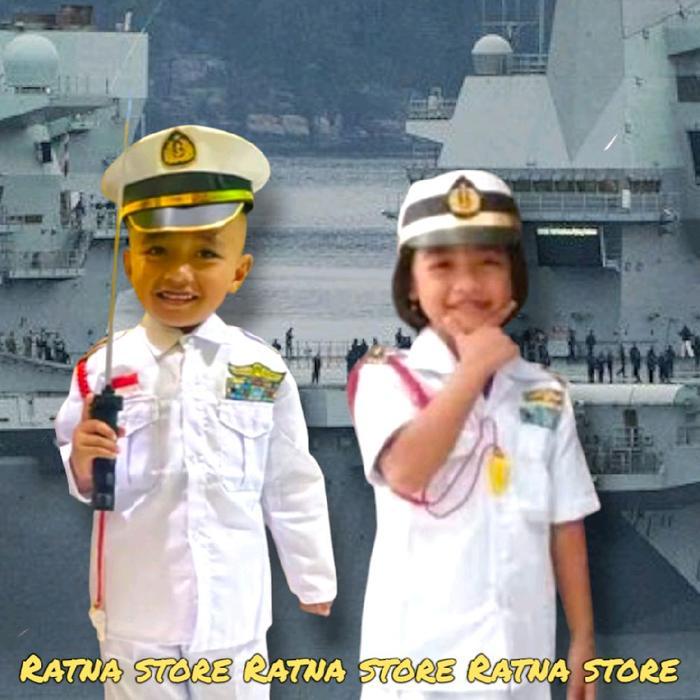 Baju TNI AL putih anak putra dan putri/ kostum TNI AL cowok dan cewek/ Baju TNI AL putih Fashion