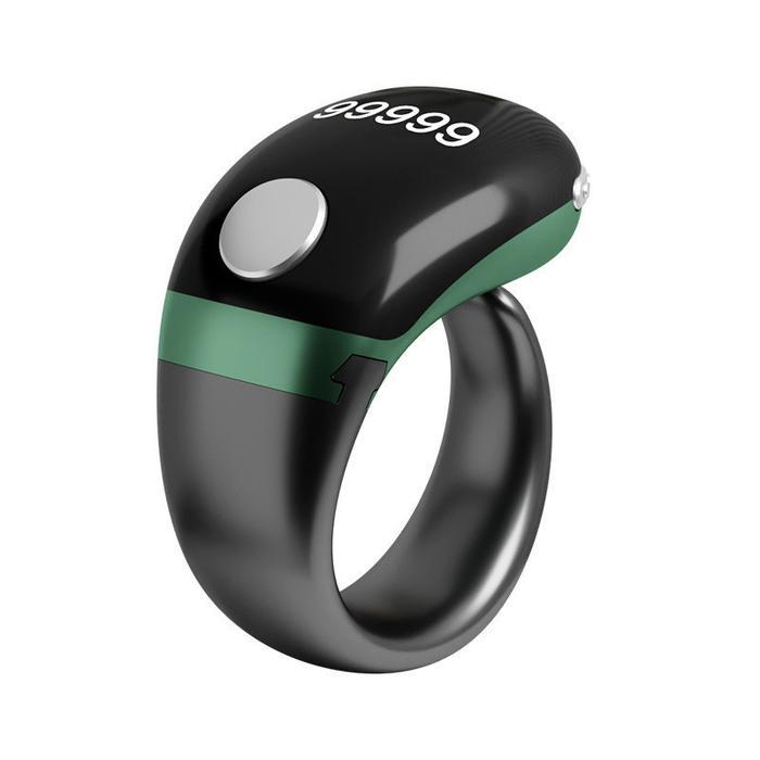 Cincin Tasbih Digital Hitung Zikir Harian Muslim Modern Baterai Tahan Lama Warna Hijau