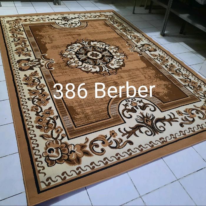 Karpet Permadani Besar Jumbo Klasik Coklat Cream Hitam Abu-abu Shafira Almaya 210x310 cm