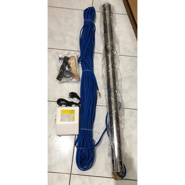 Maxpump Pompa Air Satelit 3Inch 0.75Hp Kabel 50M Biru Submersible Water Pump Pompa Satelit