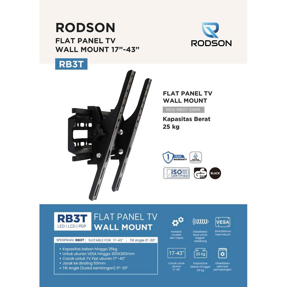 Rodson RB3T Bracket TV Monitor 17 - 43" inch Tilt breket 21 inch 22 inch 31 inch