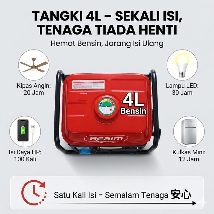 "New" REAIM Genset Bensin 650 Watt Generator Bensin Portable Mesin Genset Mini Untuk Rumah Tangga