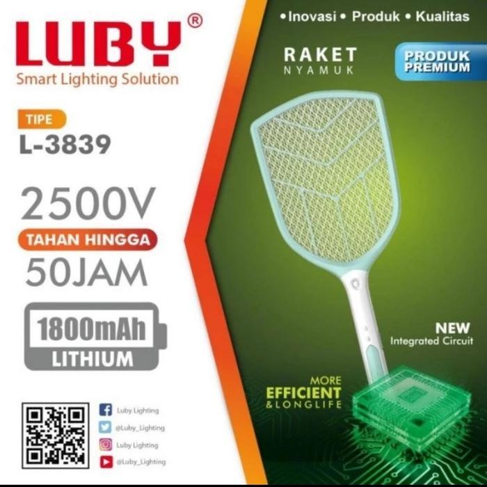 ` Luby Raket Nyamuk Serangga L3839 - Mosquito Swatter Insect Luby 3839
