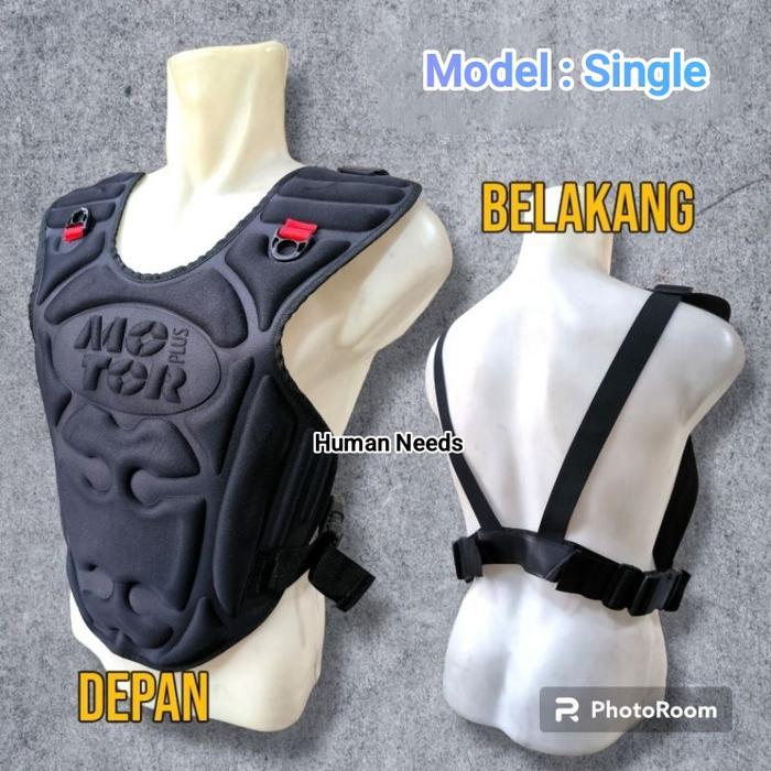 Jaket Rompi Motorplus Single/Rompi Pelindung Dada/Alas Dada Motor Pasti Ori