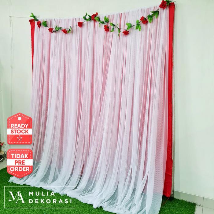 Backdrop Kain Lamaran Decoration Background 3m Abutai Tile