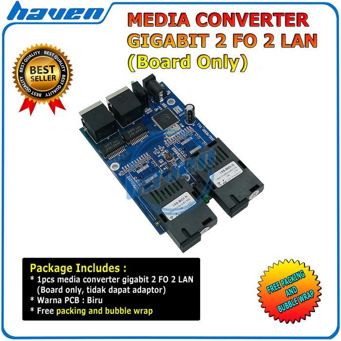 Gigabit Media Converter Fiber Optic 2 Port FO 2 Port LAN