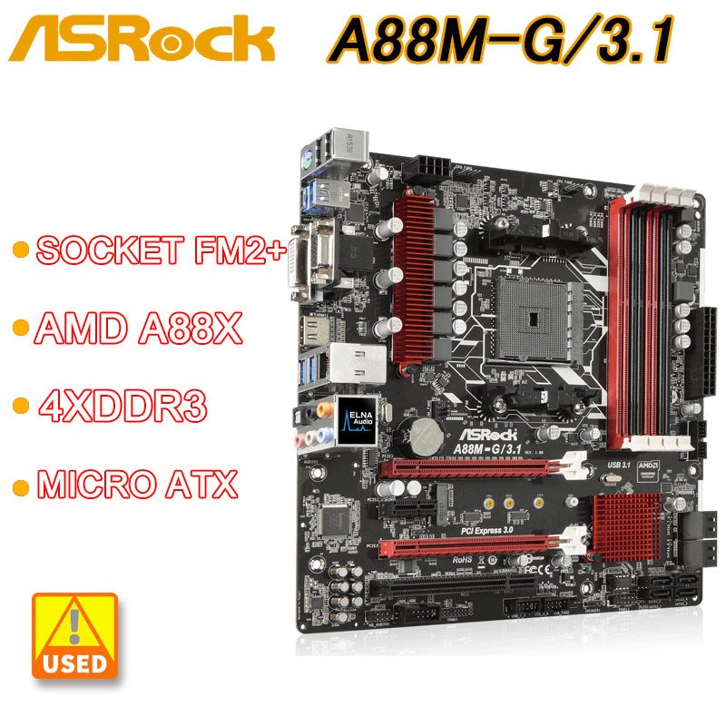 . Socket Fm2+ Amd A88X Motherboard Asrock A88M-G/3.1 4Xddr3 64Gb Usb -