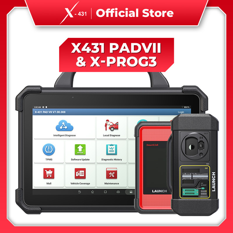 . X-431 Launch X431 Pad7 & X-Prog3 Automotive Diagnostic Programming Tool All Key Lost Programmer -