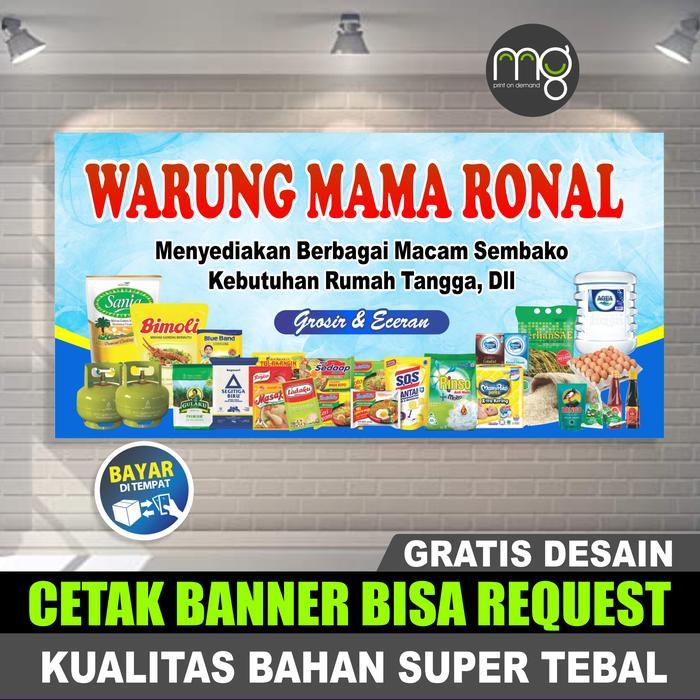 Sepanduk jualan Sembako / Spanduk Toko Sembako / Spanduk Sembako / Spanduk toko Klontong - Benner