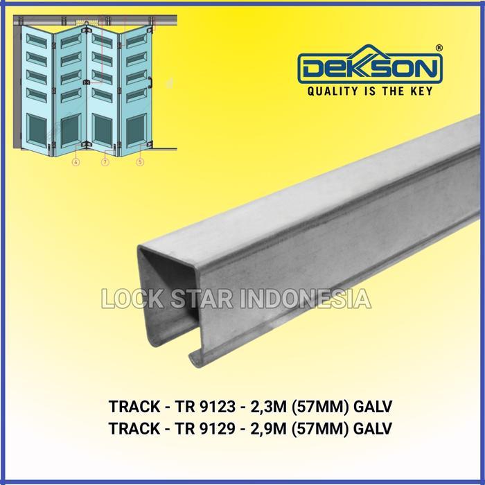 Rel Atas Pintu Lipat Besi Dekson TR 9129 GALV Original