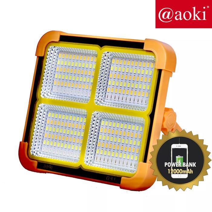 LAMPU SOROT LED 400W AOKI GK400 MULTIFUNGSI BISA JADI POWERBANK BISA DI CAS TYPE DAN TENAGA SURYA
