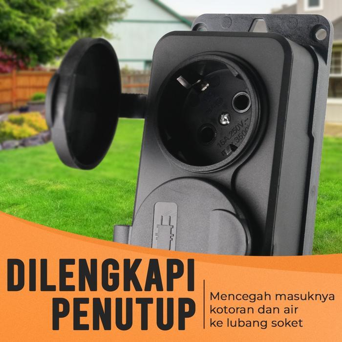STOP KONTAK ORI SNI KUALITAS BAGUS COLOKAN HITAM PENUTUP KARET SAMBUNGAN TANPA KABEL LISTRIK 1 2 3 4