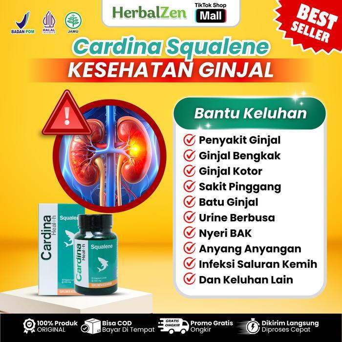 Cardina Squalene - Herbal Membantu Menjaga Kesehatan Ginjal, Ginjal Bengkak, Ginjal Kotor, Sakit