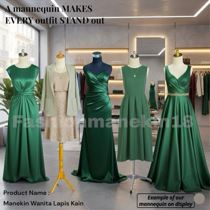 Manekin Wanita Dewasa Setengah Badan Lapis Kain + Patung Baju Wanita + Patung Jahit Wanita + Manekin