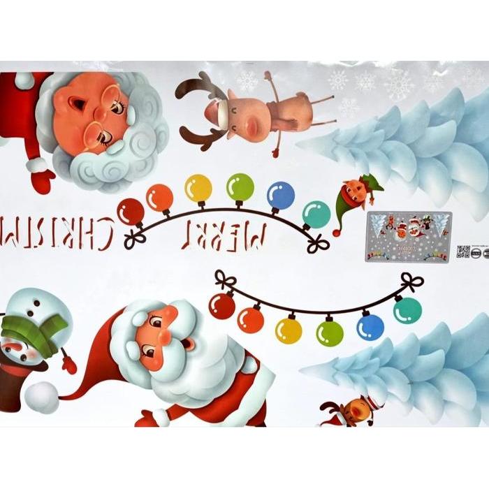 Stiker Film Motif Natal Santa Dekorasi Natal