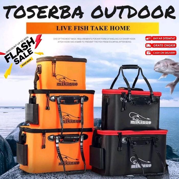 Ember Lipat Mancing Ikan Tas Memancing Portable Ikan Udang Wadah Ikan Tas Udang Tempat Wadah Ikan