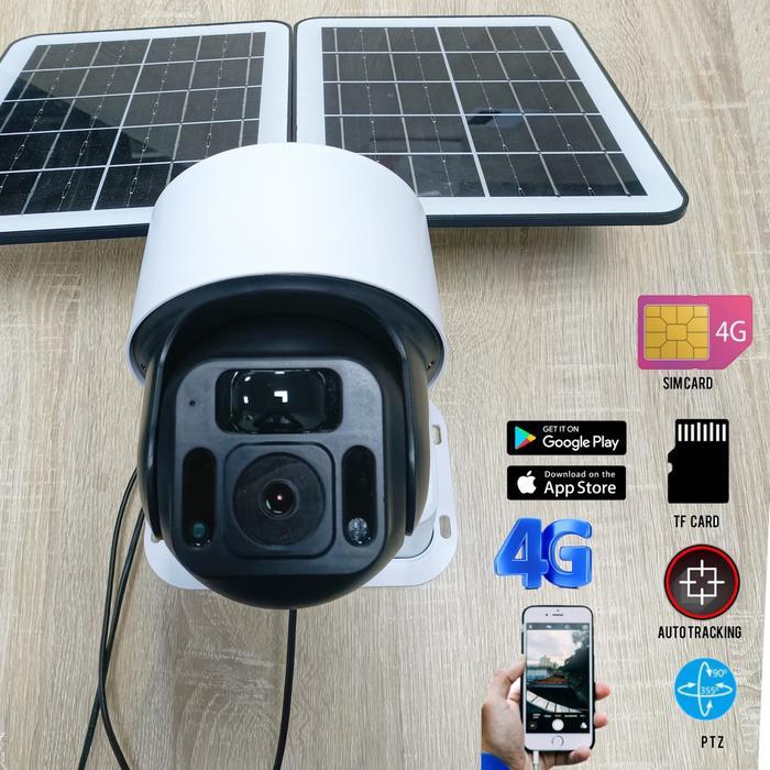 Cctv Gsm 4G Solar Cell Kamera Cctv 2 Solar Panel 20000Mah Simcard Terbaru 