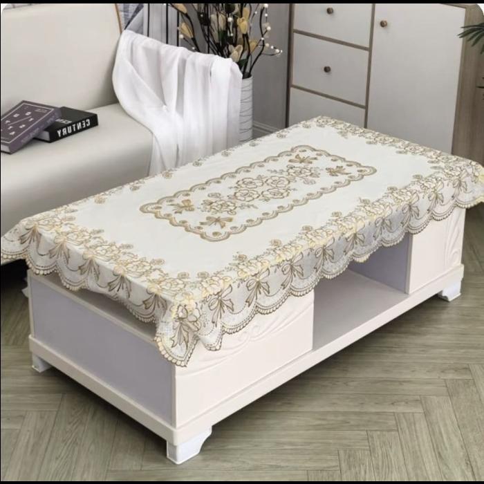 Taplak Meja Tamu Uk 90X150cm Premium Taplak Meja Makan Mewah Aesthetic Bahan PVC Tebal Motif Cantik