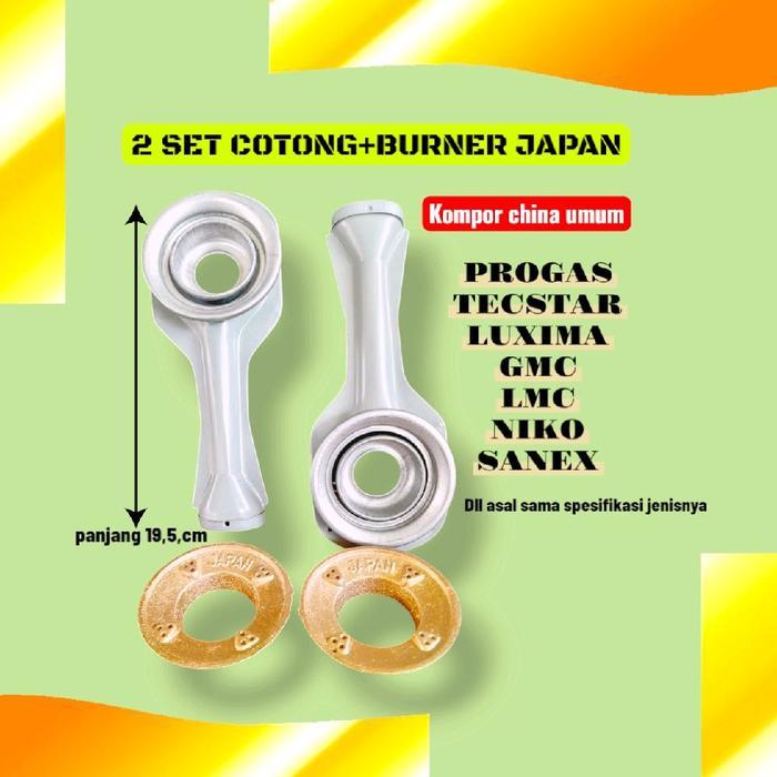 Zuko,Progas, 2 Set Corong & Buner Japan Kompor Umum Multi, Progas, Tecstar, Sanex, Niko,Mayo