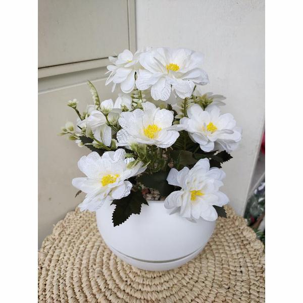 Ada Stok bunga Dahlia artificial pot bola