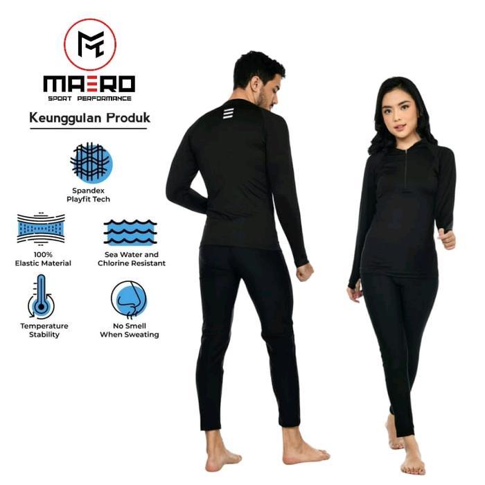 Speedo Cowfish - Baju Renang Setelan Panjang Dewasa Setzip Plain 02 Baju Renang Wanita Dan Pria
