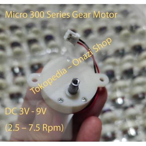 "New" DC Motor Dinamo 300 Gearbox Low RPM 2.5 - 7.5 RPM DC 5V 3V-9V