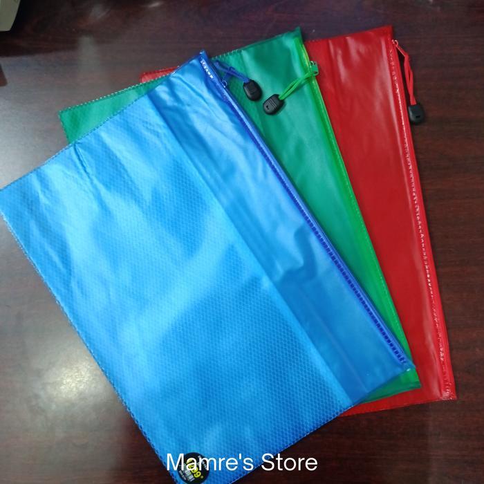 Map Plastik Zipper Bag Seleting File Kantong Dokumen Kas B4 Kertas Pasti Ori
