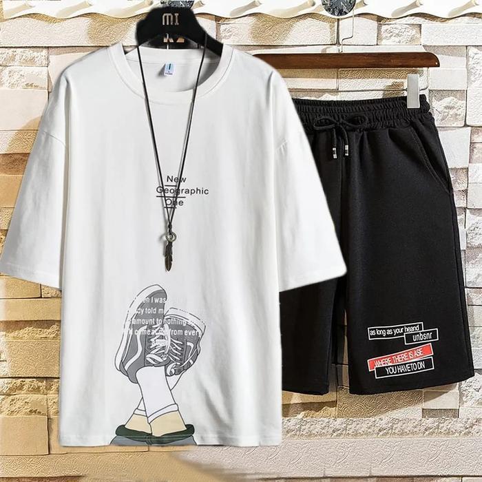 Setelan Size L,Xl Stelan Terlaris Atasan&Celana Set Pria Distro Pakaian Distro Set Geo-Ikemen.Id