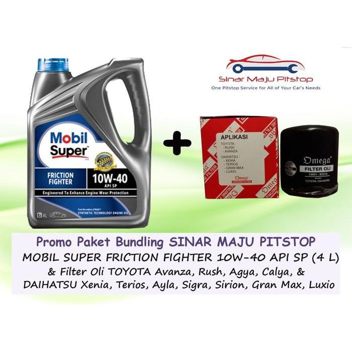 Paket Oli MOBIL SUPER 10W-40 API SN & Filter Oli DAIHATSU XENIA TERIOS
