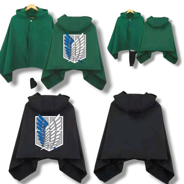Cosplay Attack On Titan Aot Eren Yeager Bat Wing Jubah Anime