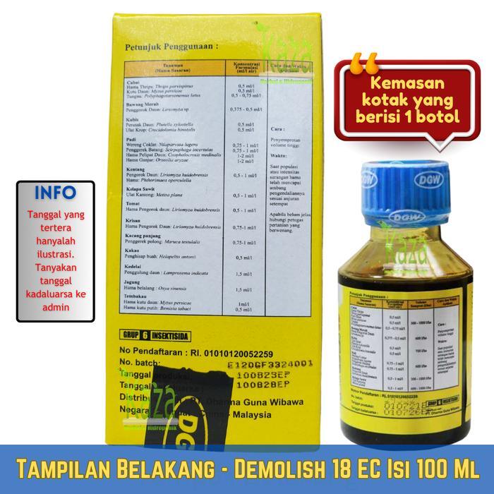 asyifashops Insektisida Akarisida Demolish 18 EC 100 ml - Abamektin Ulat Kantong Thrips Kutu Daun