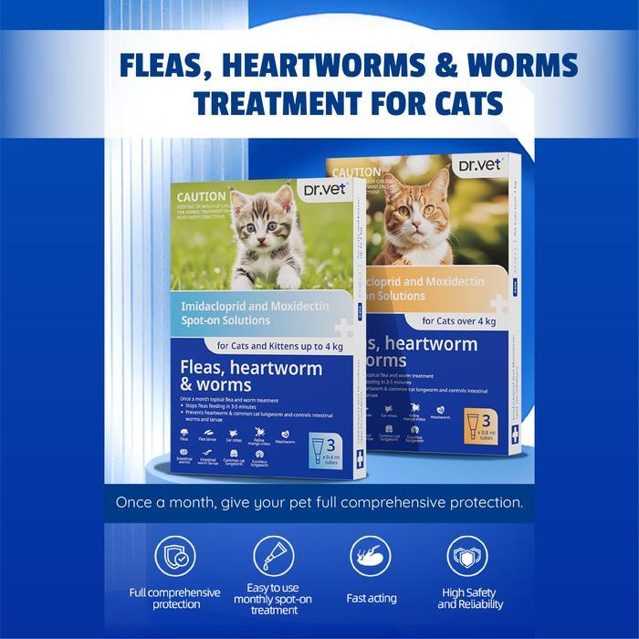 Dr.Vet Imidacloprid and Moxidectin Spot-on Solutions for Cats