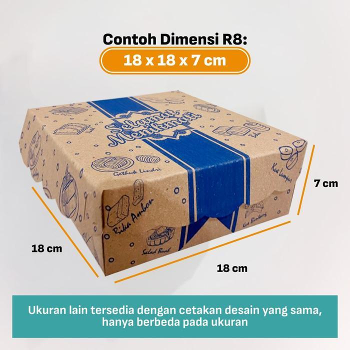[1 Pack / 100 Lembar] Kotak Dus Kraft Cetak Motif / Printing Motif /Kotak Dus Nasi/Kotak Dus Nasi