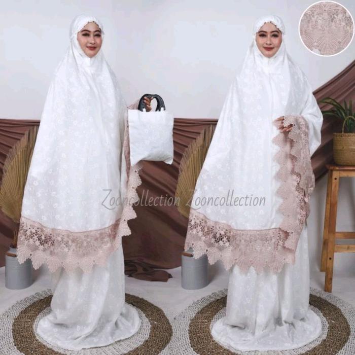Mukena Dewasa Katun Paris Bordir