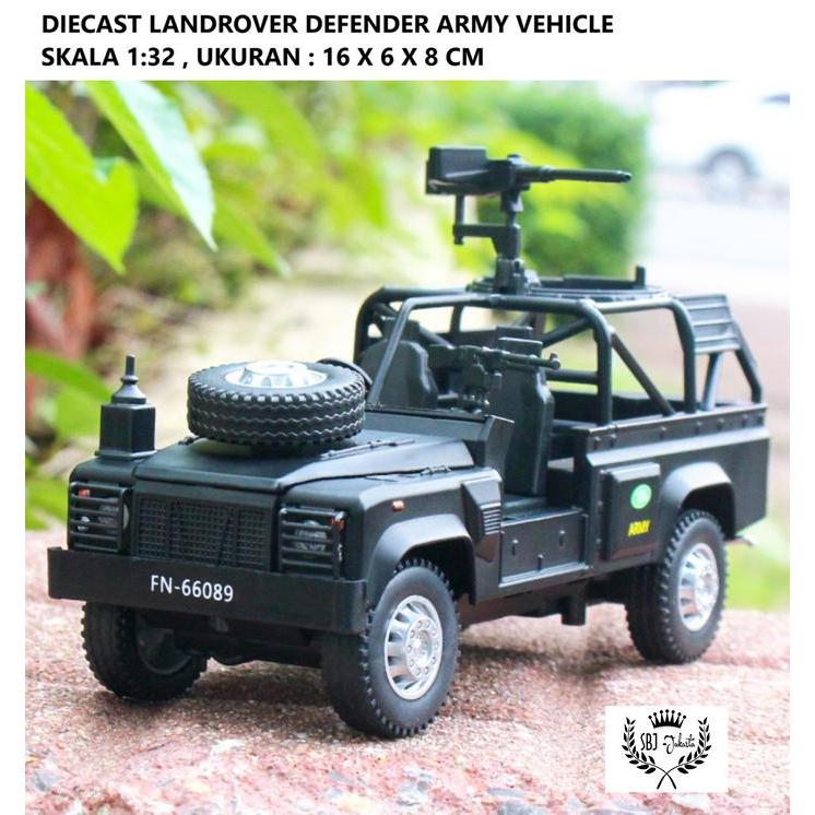 Diecast Military Landrover Defender Army Offroad Vehicle Skala 1:32