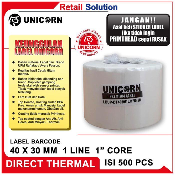 Stiker Label Barcode Thermal 40x30 mm / 40 x 30 mm / 40x30mm - Isi 500