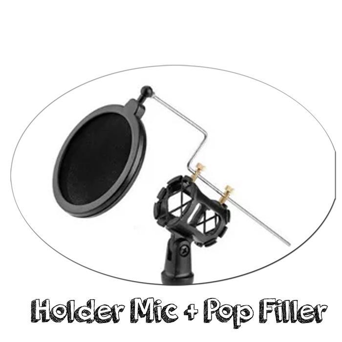 Stand Mic Mt 165 Tripod Microphone Stand Mic Lantai Jepit Hp Holder Hp