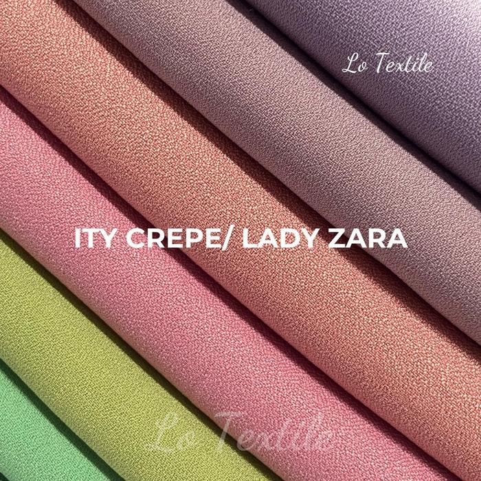 Kain Lady Zara Ity Crepe Premium 1 Meter - Bahan Stretch Lembut Bahan Gamis Murah Textile