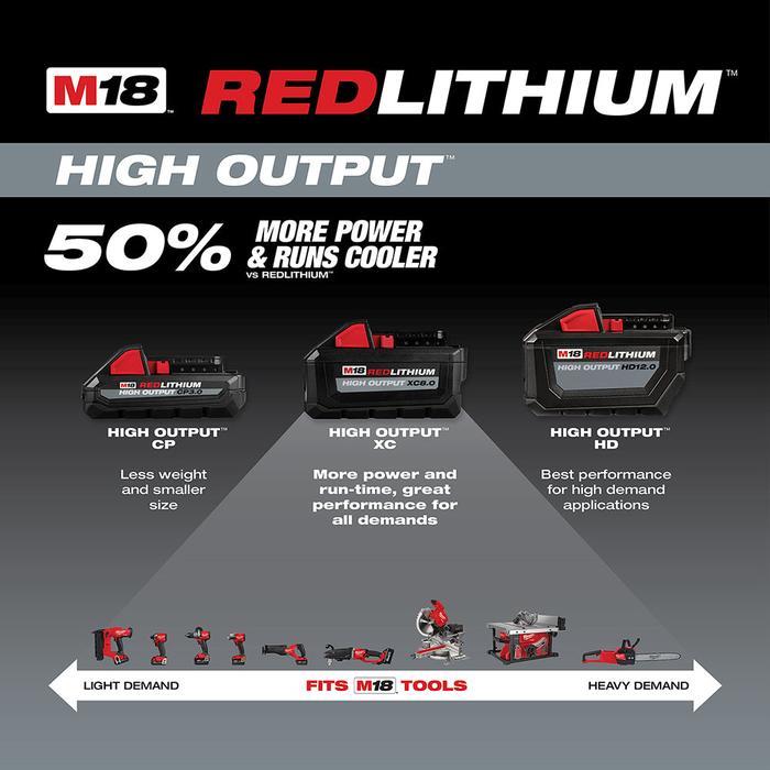 Milwaukee M18 Battery 5Ah Original + High Output 3Ah 6Ah 8Ah 12Ah Original - Baterai Batt